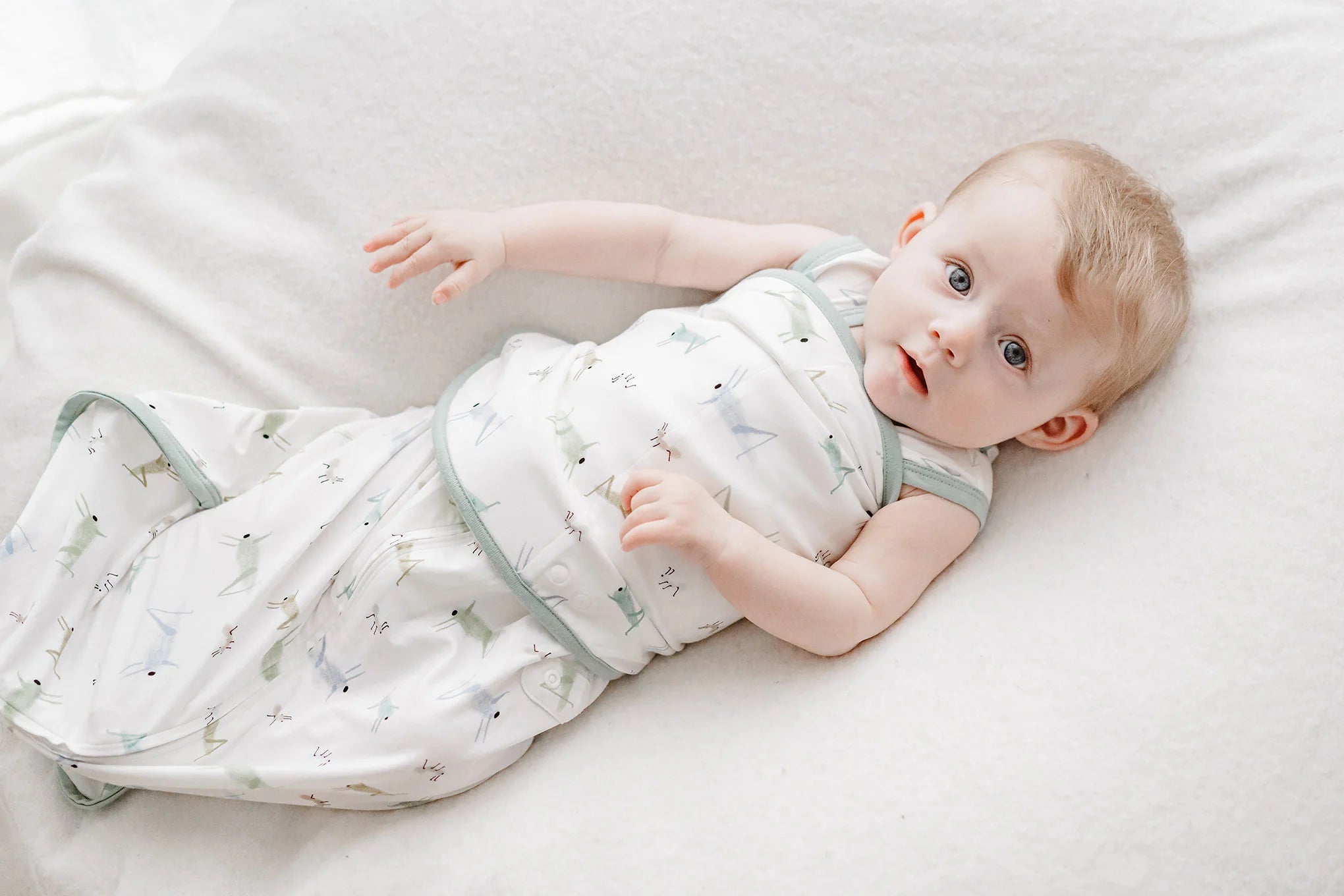 Bamboo Cotton Jersey Swaddle Sleep Bag 0.25 TOG The Ant The Grassh Livin Boutique